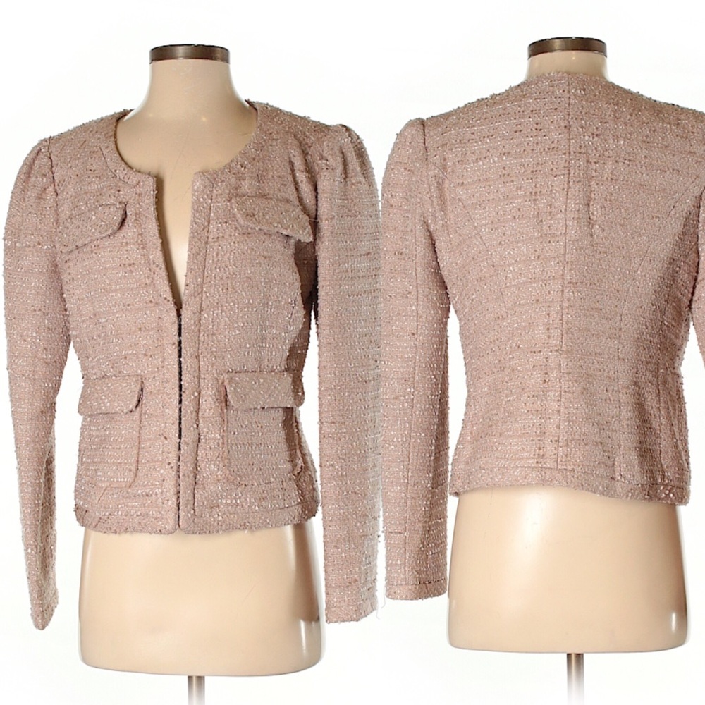Elle Dusty Rose Shimmery Wedding Guest Blazer Sz S